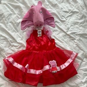 Toddler Peppa Pig Dress Up Halloween Costume Tutu Dress and Head Piece Hat